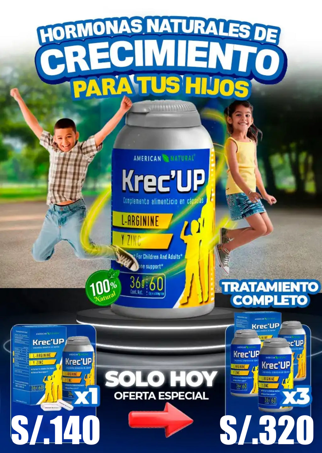KREC UP - HORMONAS NATURALES  DE CRECIMIENTO PARA TUS HIJOS