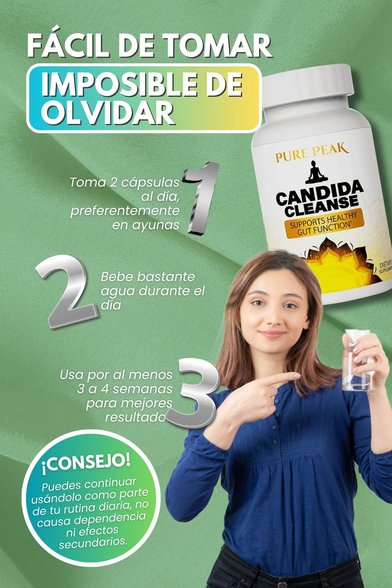 CANDIDA CLEANSE SUPLEMENTO INTESTINAL 60 CÁPSULAS