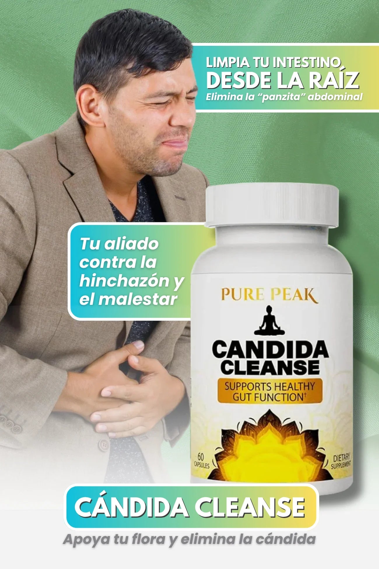CANDIDA CLEANSE SUPLEMENTO INTESTINAL 60 CÁPSULAS
